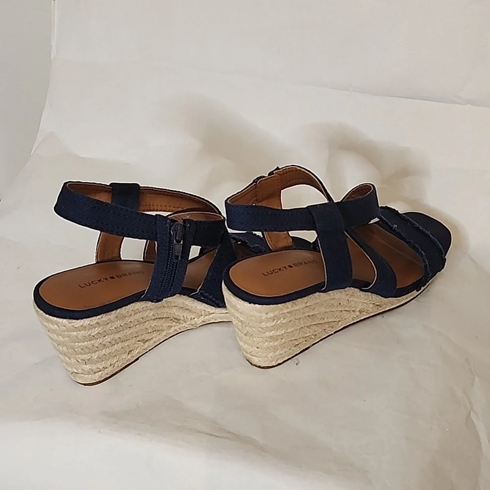 Lucky Brand Navy Slingback Espadrille Sandals